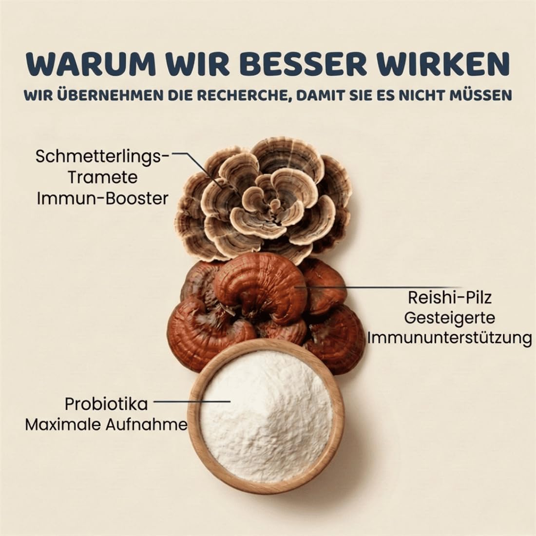 Turkey Tail für Hunde – Premium Pilzpulver mit Reishi & Probiotika, Immunsystem & Lipome Unterstützung, 100 Portionen, Tierärztlich entwickelt, Laborgeprüft, Natürlich & ohne Zusatzstoffe