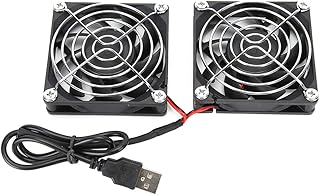USB Power Cooling Fan,ABS 5V Cooling Dual Fan,Router Efficient Heat Dissipation Cooler for ASUS RTAC68U AC86U EX6200 for Tengda AC15