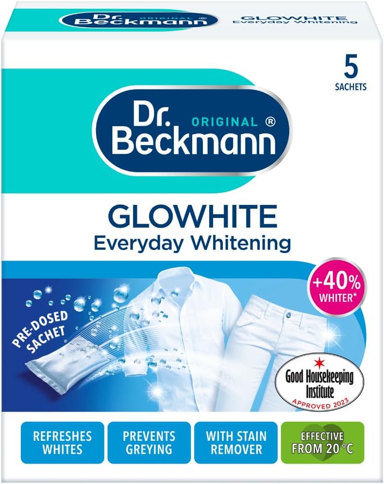 Dr. Beckmann Glowhite maintains brighter white laundry 5 InWash