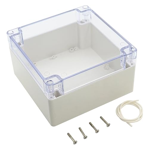 LeMotech Caja de conexiones de plástico ABS a prueba de polvo, impermeable, IP65, caja de recinto eléctrico universal para proyectos, color gris con