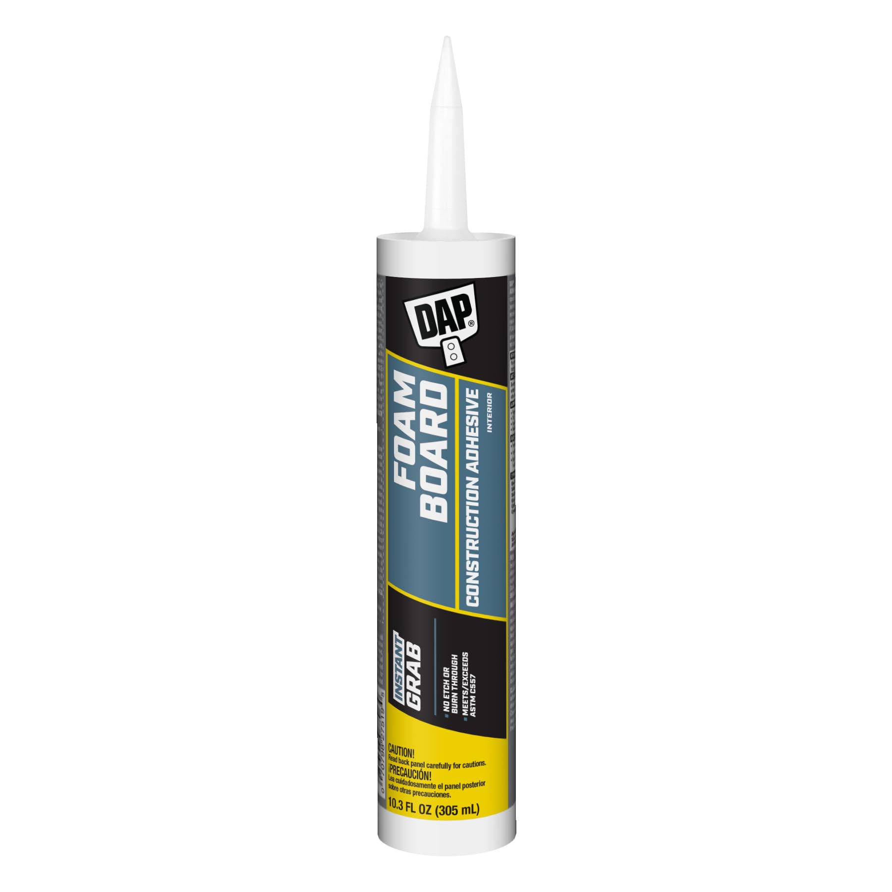 DAP Foamboard Construction Adhesive, White, 10.3 Oz (7079827519)