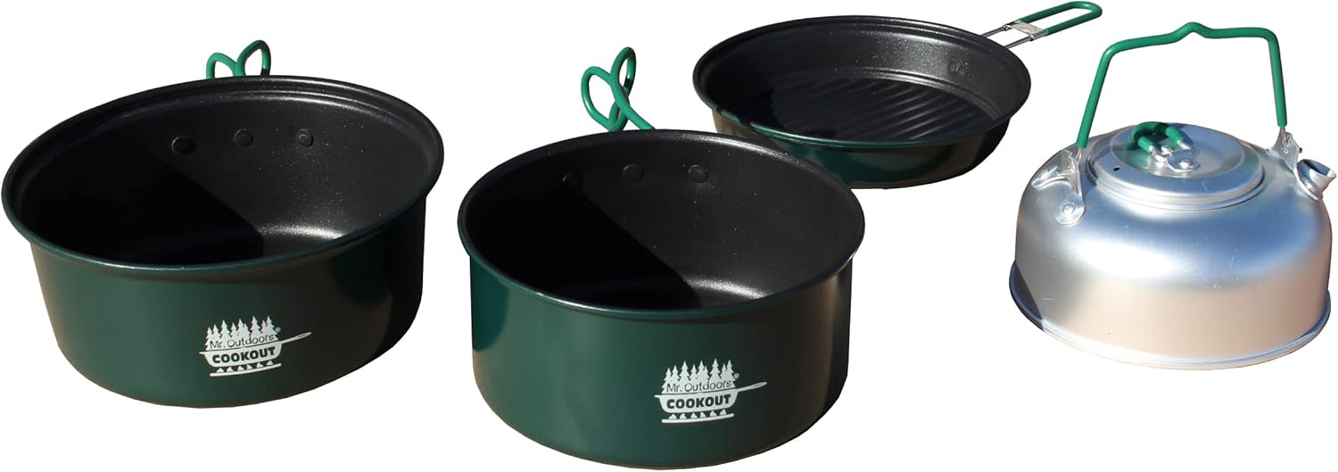 Mr. Outdoors 4 pc. Aluminum Camp Cook Set