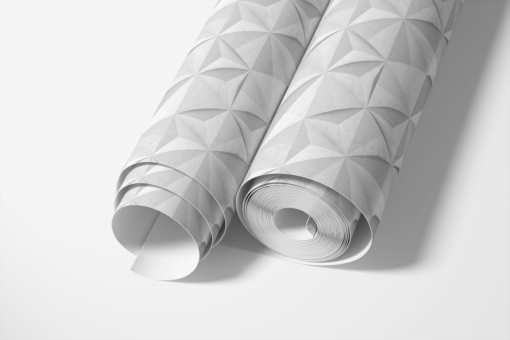 Tapeta samoprzylepna nowoczesna w geometryczne wzory 3D w kolorze szarym