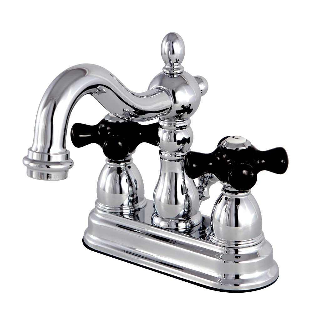 Kingston Brass KS1601PKX Llave de Grifo de baño de 10,16 cm con válvula Clic-clac de latón, Cromado, 4 pulgadas