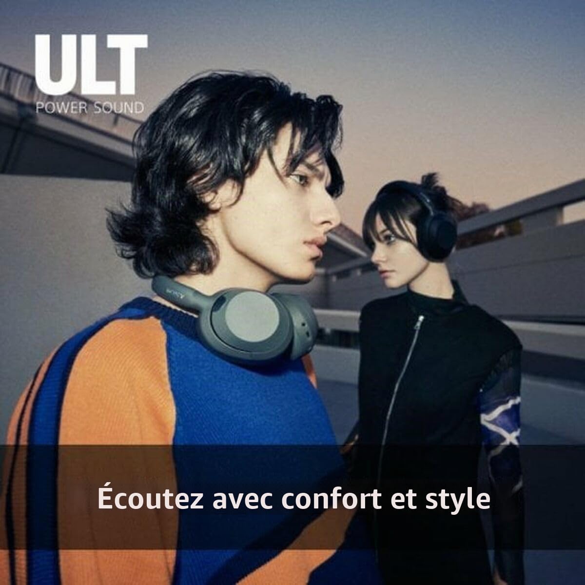 Sony ULT Wear - Casque sans Fil Bluetooth avec ULT Power Sound, Basses Profondes, réduction de Bruit, qualité d'appel Claire, Gris Forêt (Reconditionné)