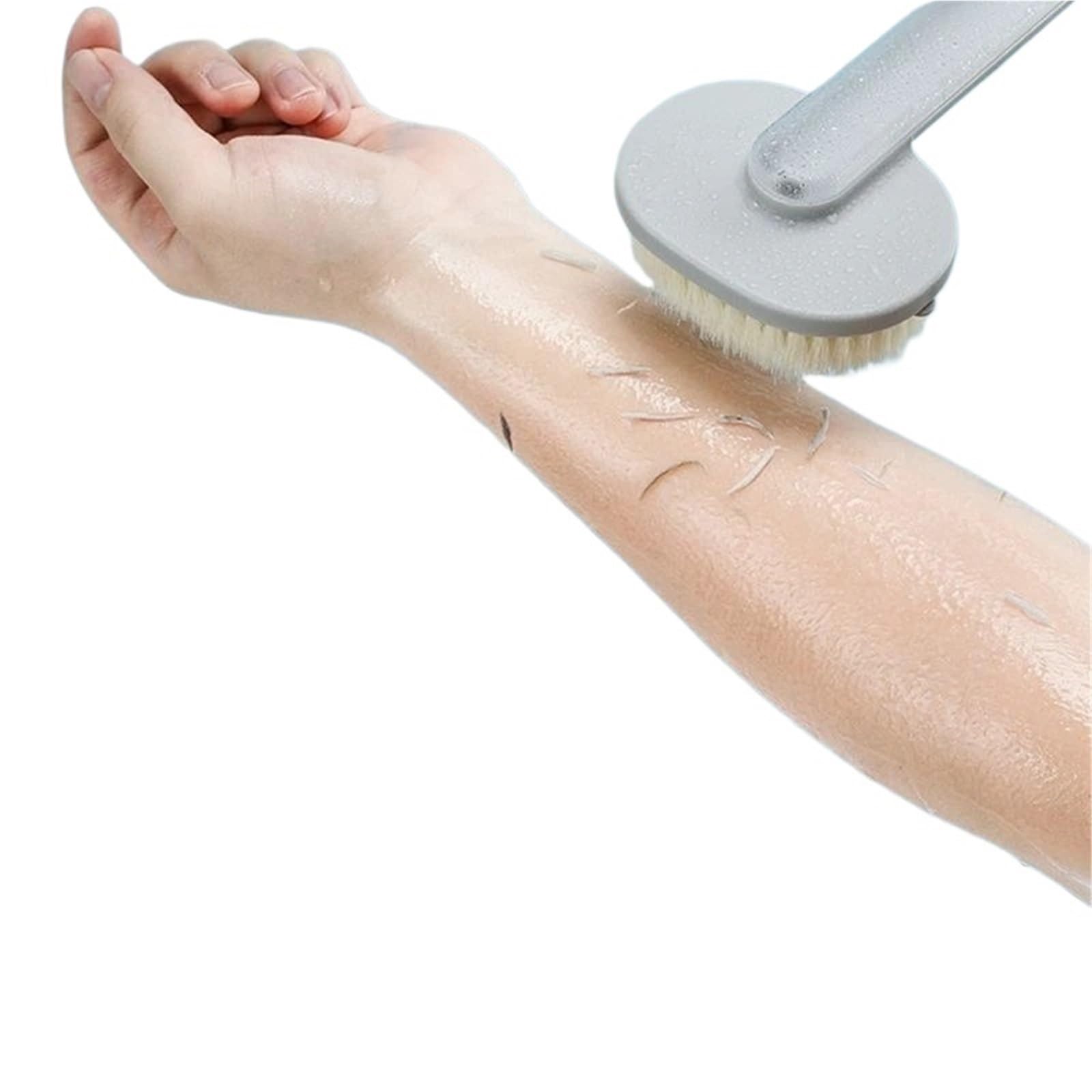 Badebürste Mit Langem Stiel Badebürste mit langem Griff | Badezimmer-Körperbürsten, Peeling-Rücken-Duschschwamm, Hautreinigungswerkzeuge(Grey)