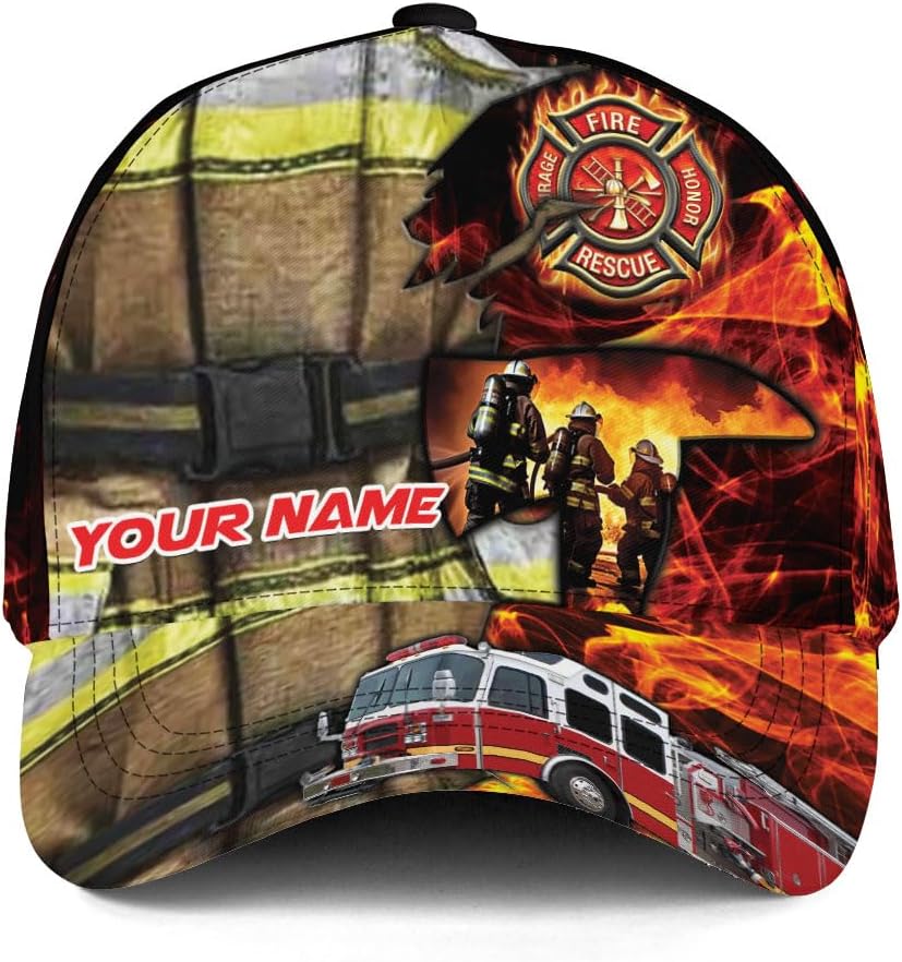 Personalized Firefighter Baseball Caps, Firefighter Hats, Fire Department Hat, Fireman Cap Thin Red Line Trucker Hats