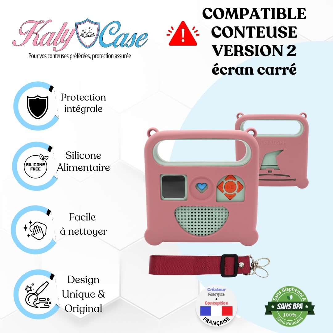 Housse de Protection Kalycase Compatible Enceinte Merlin V2- Coque Silicone Boite a Histoire - 5 Couleurs (Dark Pink)