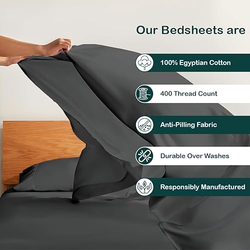 Miniatura 5 de Juego de sábanas divididas tamaño King para camas ajustables con bolsillo profundo, juegos de sábanas bajeras individuales XL para cama ajustable,