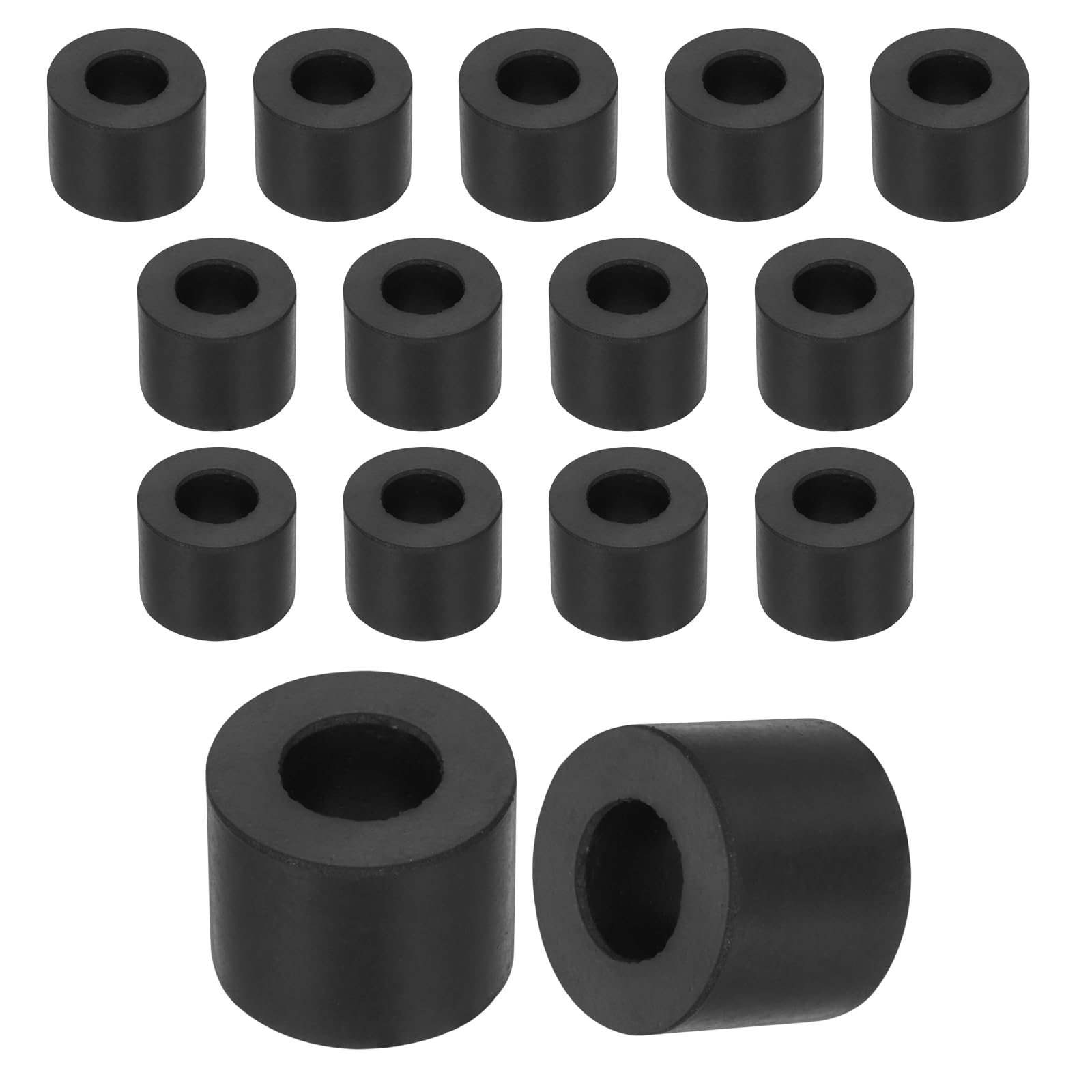 sourcing map 6Pcs Rubber Spacers, 35mm OD, 10mm ID, 20mm Thick Black Round Anti Vibration Rubber Pads Isolation Bushings Washer for Home Cars Boat(1.38" OD x 0.39" ID x 0.79" Thick)