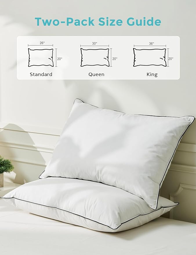 Set 2 Almohadas Pluma de Ganso Queen Algodón Orgánico miniatura 8