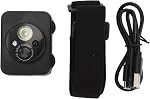 Caméra d'action montée sur la tête, 1080P Angle réglable Caméra de sport à petite tête, LED Caméra vidéo du corps portable avec bandeau élastique, support 128GB pour les sports de plein air