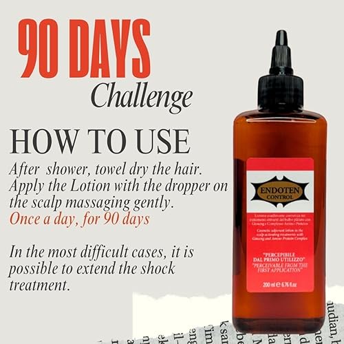 Miniatura 7 de Loción 200 ml - Desafío de 90 días para un cabello más fuerte, saludable y brillante. Ginseng y aminoácidos con complejo de proteínas. Cuidado