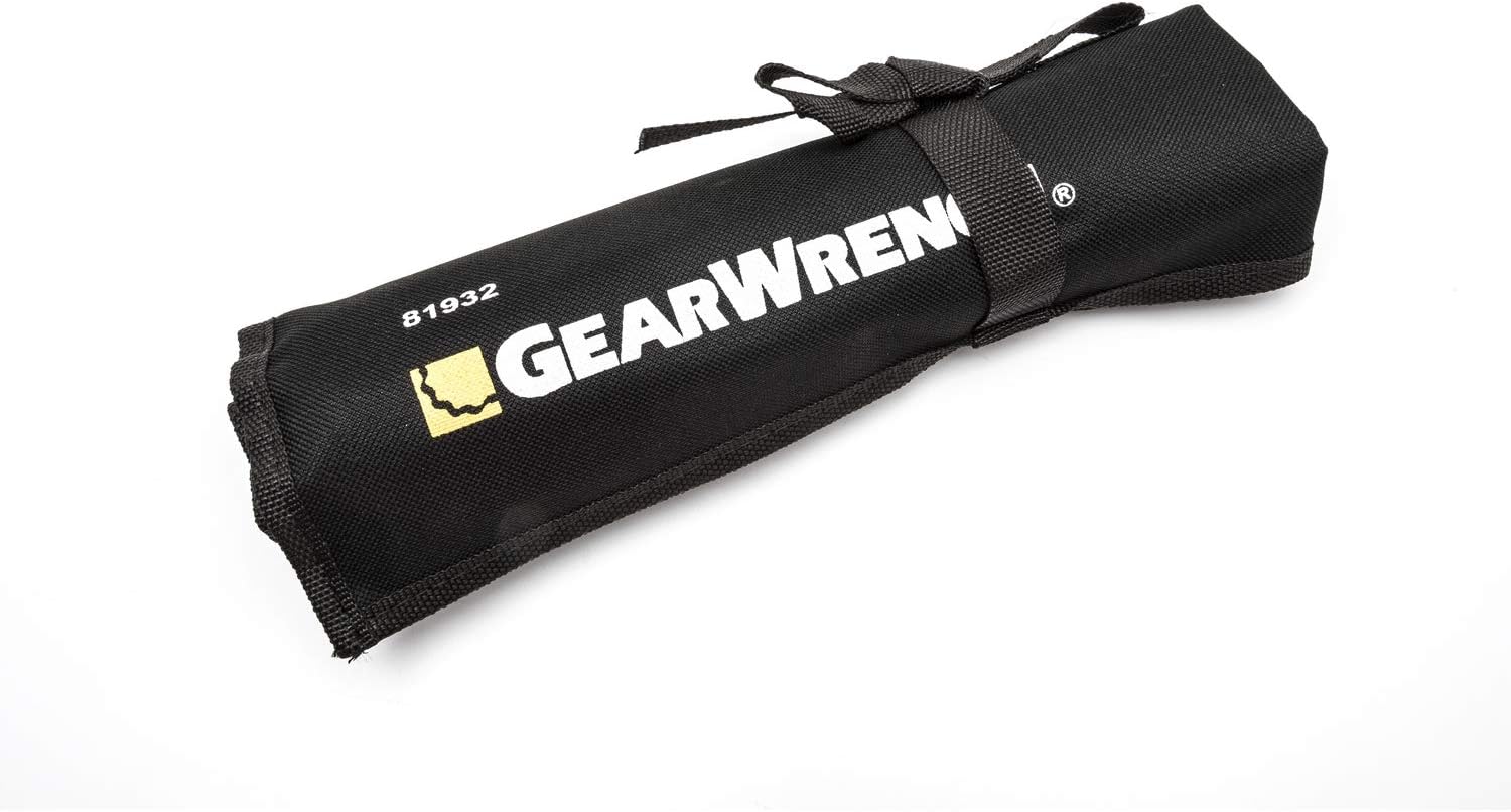 GEARWRENCH Long Pattern Combination Metric Wrench Set with Tool Roll 9 Pc., 12 Point - 81932
