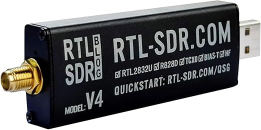 RTL-SDR Blog V4 RTL2832 1PPM TCXO HF BiasT SMA Software Defined Radio (ONLY DONGLE Black)