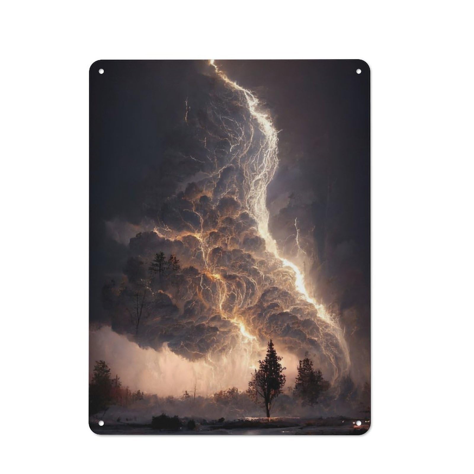 Junmoney Apocalyptic Storm Rustic Metal Sign 40X30cm Featuring For Garage Wall, Suited To Garage Decor Collectors