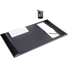 Black Leather Desk Mat - Non-Slip, Waterproof, 31.4x15.7 Inch Large Mouse Pad For Office & Gaming