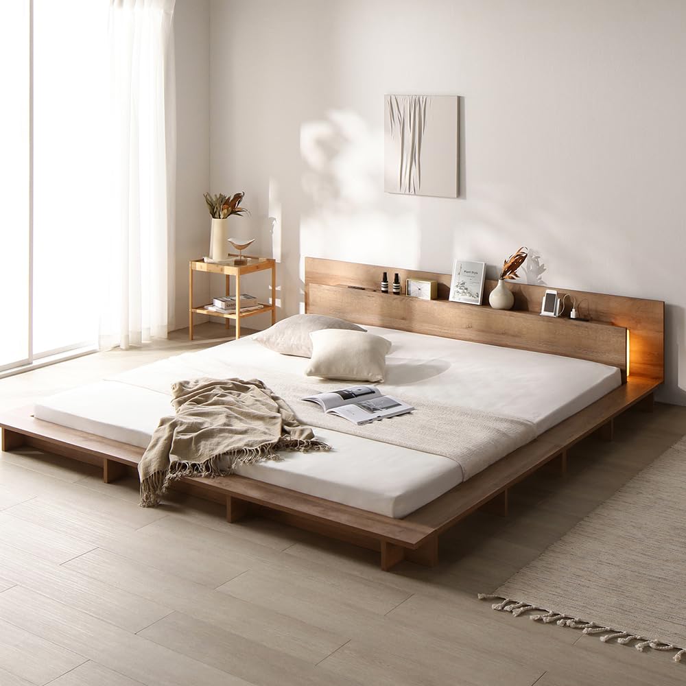 照明付きステージベッド『RELAIR リレア』 ダブル / ベッドフレームのみ Amazon｜RASIK ベッド ステージタイプ セミダブル フレームのみ