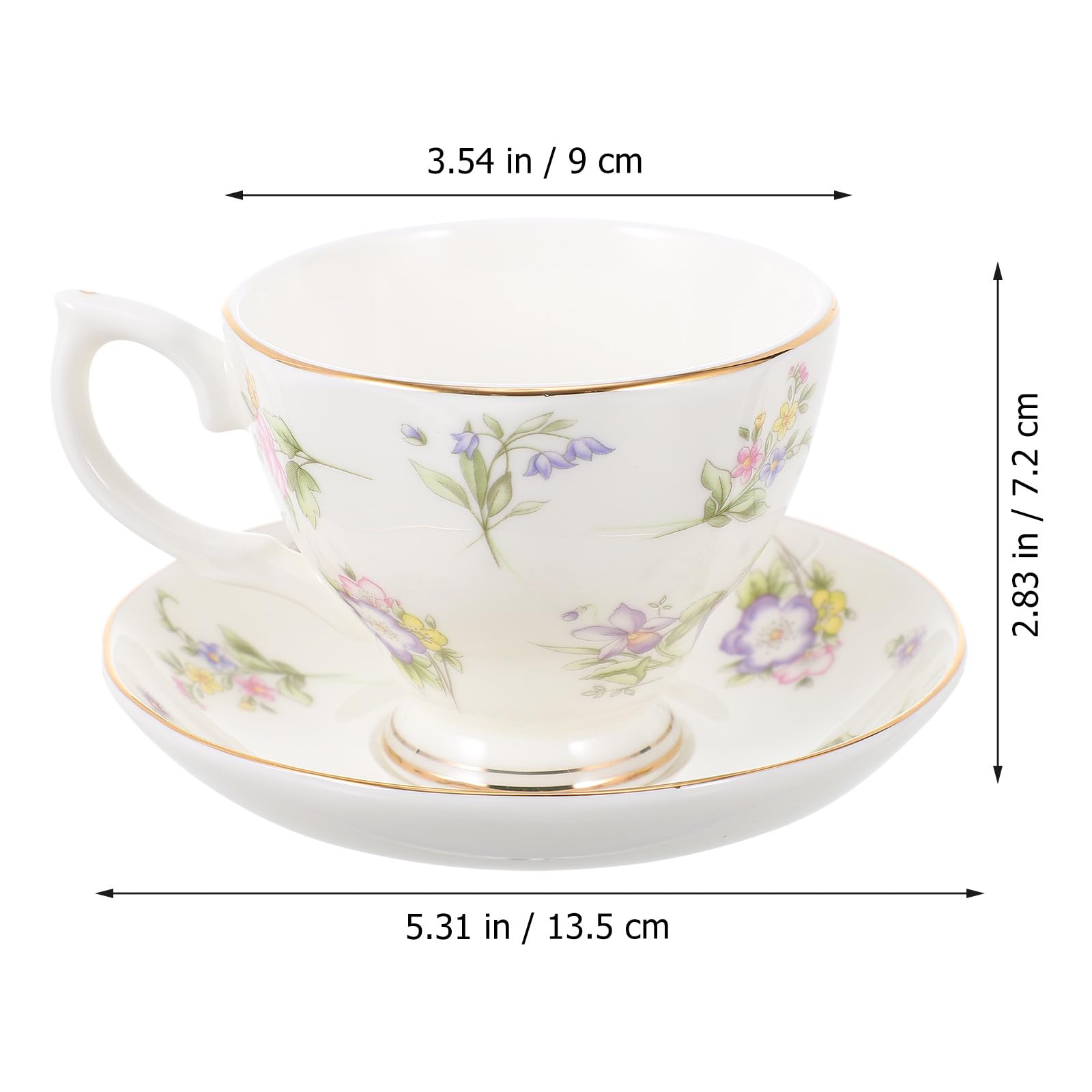 1set Tazze da Caffè e Piattini in Bone China con Vassoio Tazza da Tè per Pomeriggio Design Elegante Facile da Pulire Adatto per Caffè Tè e Bevande Varie