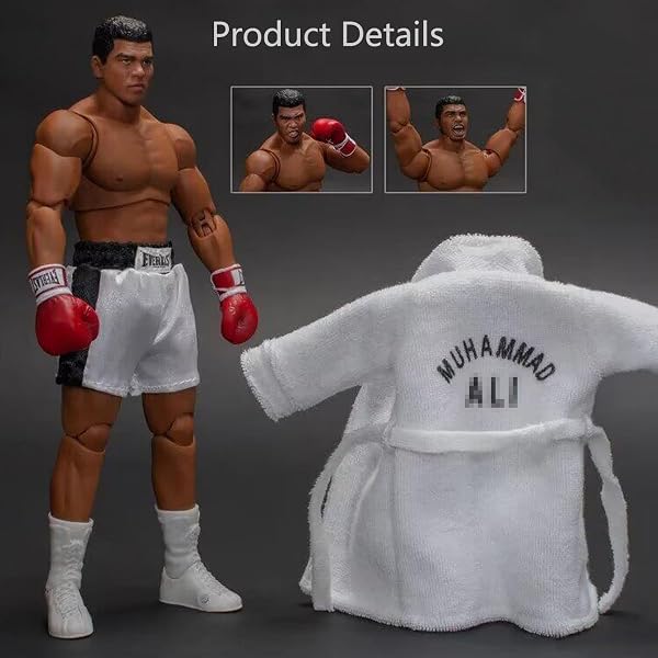 Figurines d'action du Champion de Boxe|Ali Modèles de Personne et Accessoires|3 Sculpture de tête et 1 Cape|Cadeaux pour Fans de Boxe|Collection d'objets décoratifs - 3