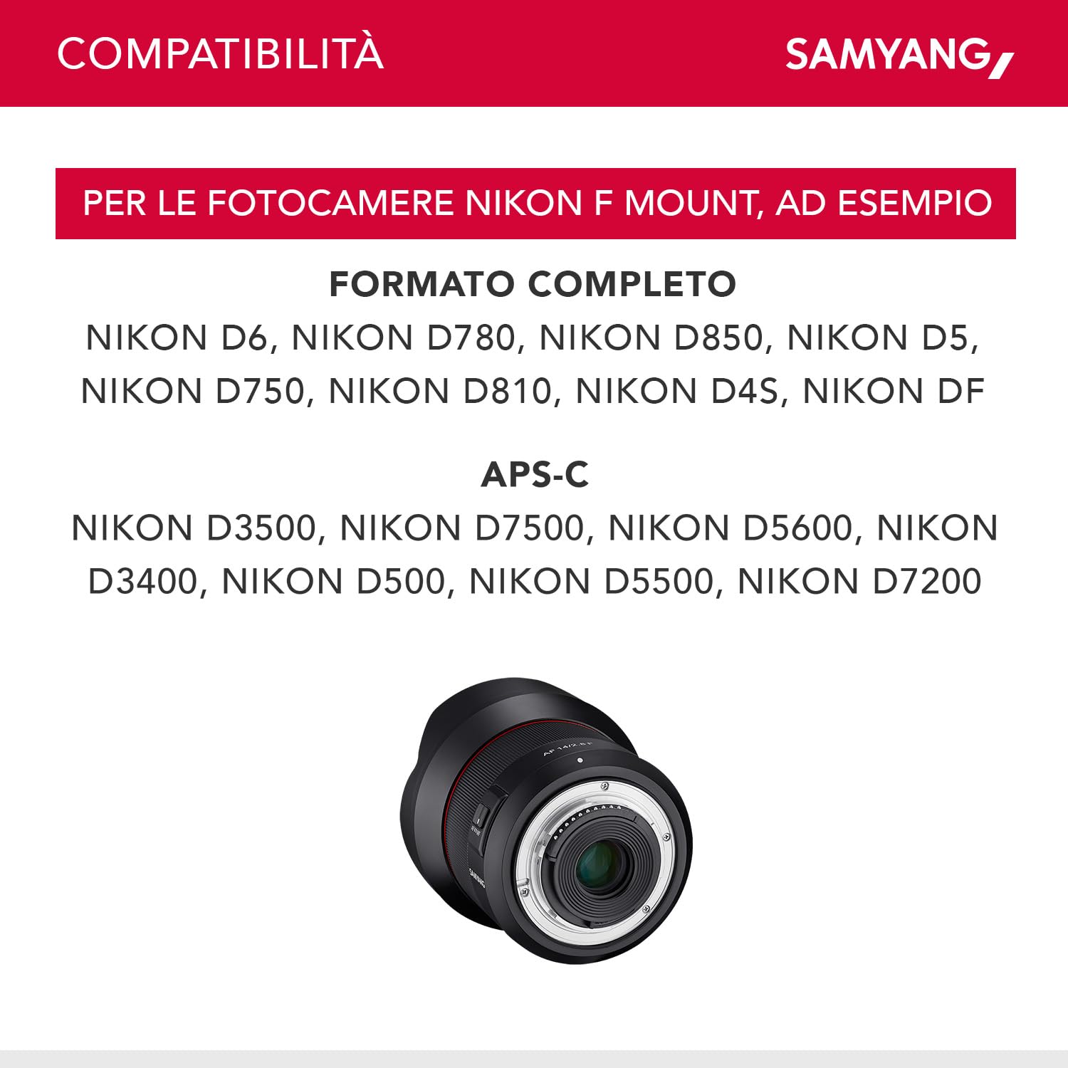 Samyang AF 14mm F2.8 F - Obiettivo autofocus ultra grandangolare per Nikon DSLR