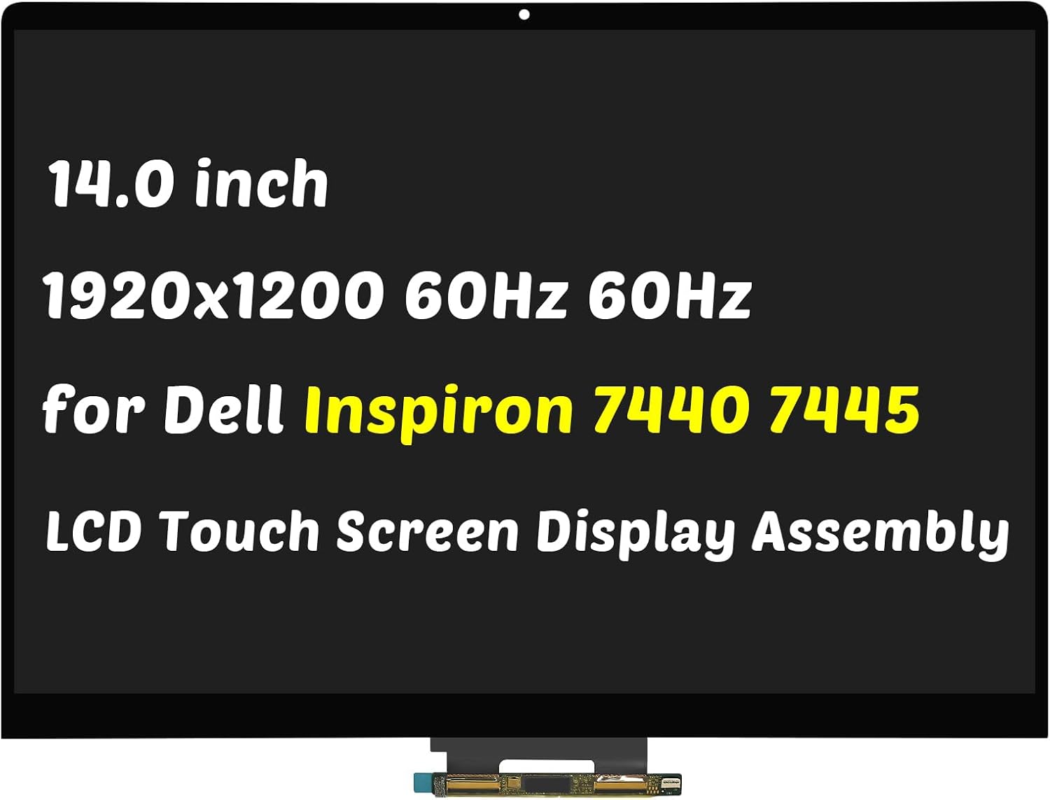 Replacement for Dell Inspiron 14 7440 7445 2-in-1 P186G P186G001 (2024) 1920x1200 14.0 inch 30Pins 60HZ LCD Touch Screen Display Digitizer Assembly (Non for Latitude 14 7440 7445 Only)