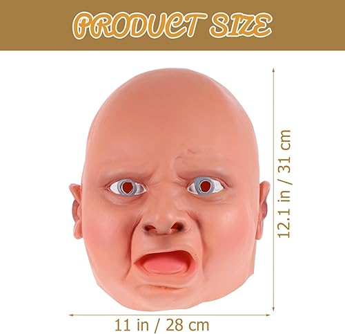 Miniatura 2 de Máscara de Halloween para adultos, disfraz de cabeza de caballo, accesorio de disfraz de látex, cabeza de bebé, para cosplay, Halloween
