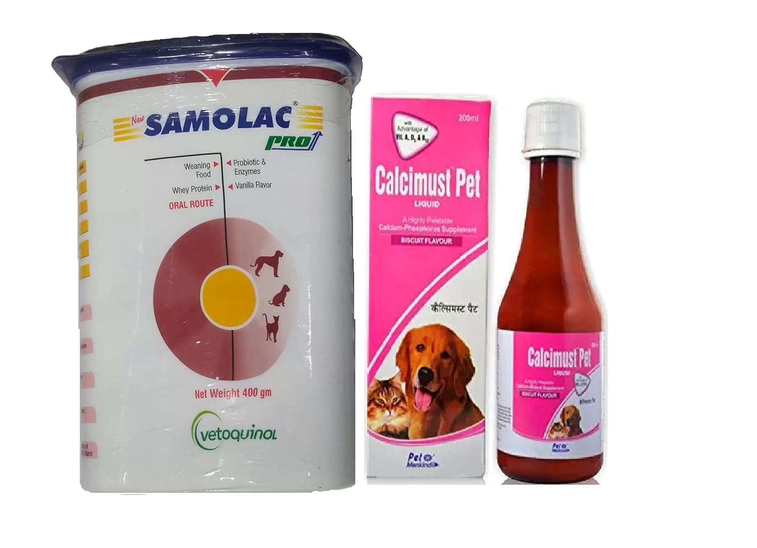 BULLYPET Calcimust Pet Syrup, Calcium Supplement for Strong Bones & Healthy Skin 200ML with Samolac Pro Weaning Food Supplement for Puppies and Kittens 400 gm (B0D32ZPS3R) Amazon Price History, Amazon Price Tracker