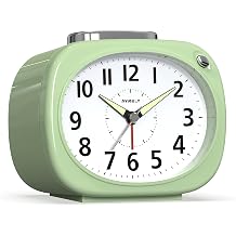 AYRELY 4.5" Loud Analog Alarm Clock for Heavy Sleepers, 100 dB Alarm Sound | Mechanical Bell, Silent Quartz Desk Clock and Table Clock with 10-Second Night Light, Luminous Hands for Bedroom and Bedside