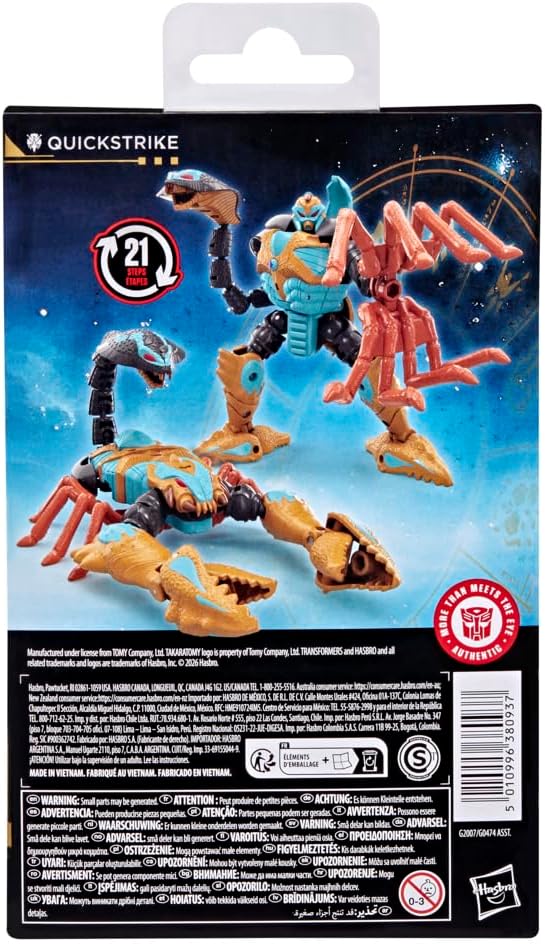 Transformers Age of the Primes Quickstrike, Deluxe Class 5.5-Inch Converting Action Figure, Robot Toys for Ages 8+