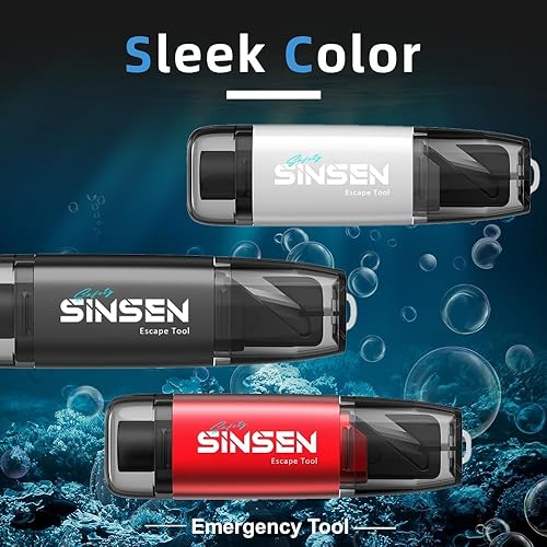 Miniatura 9 de SINSEN Cortador de cinturón de seguridad para romper la ventana del automóvil, llavero de martillo de seguridad para romper vidrios, herramienta de