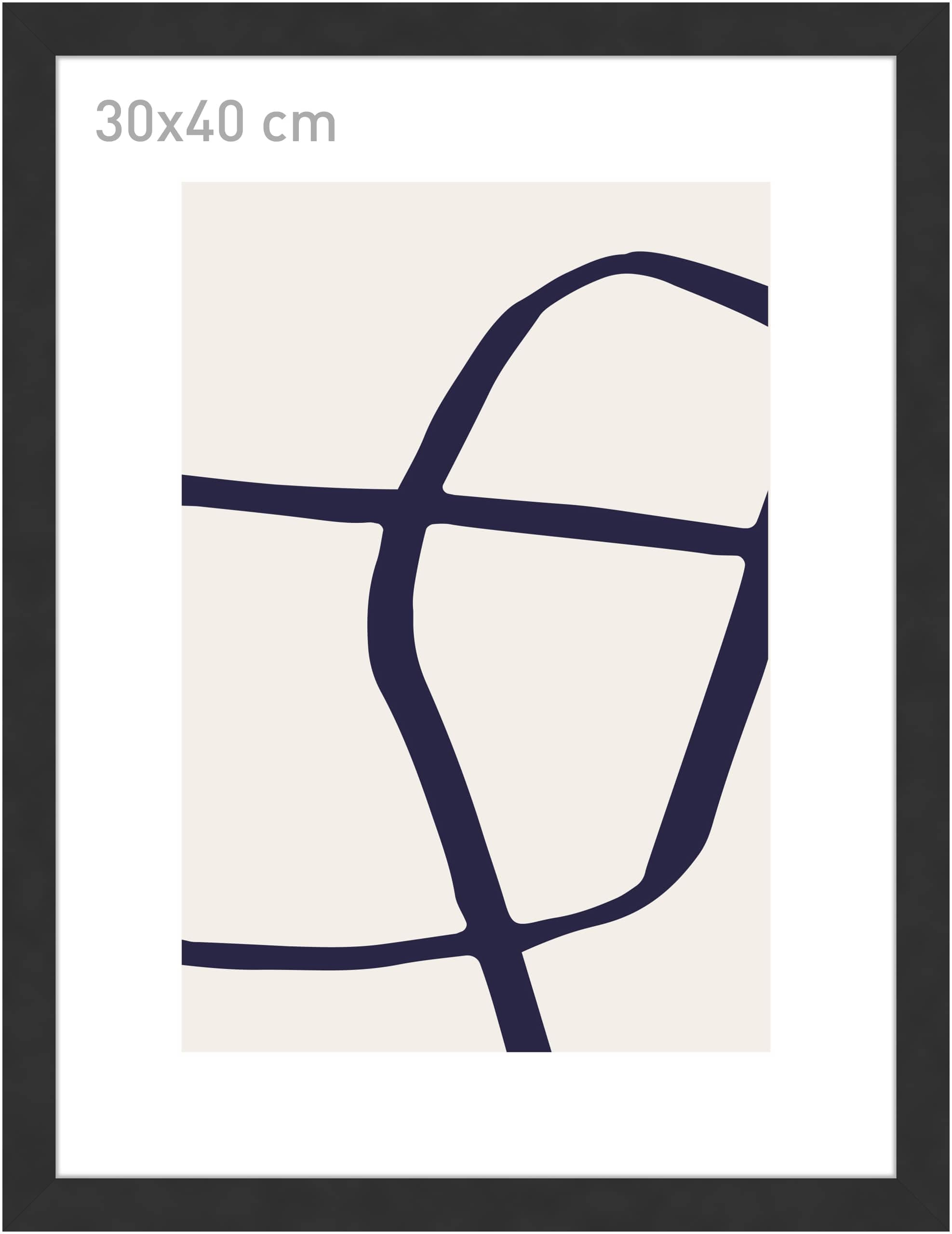 accent by nielsen Velino Picture Frame - Black 30x40cm - with Glass Front - Ready-to-Hang with Contemporary Poster Print