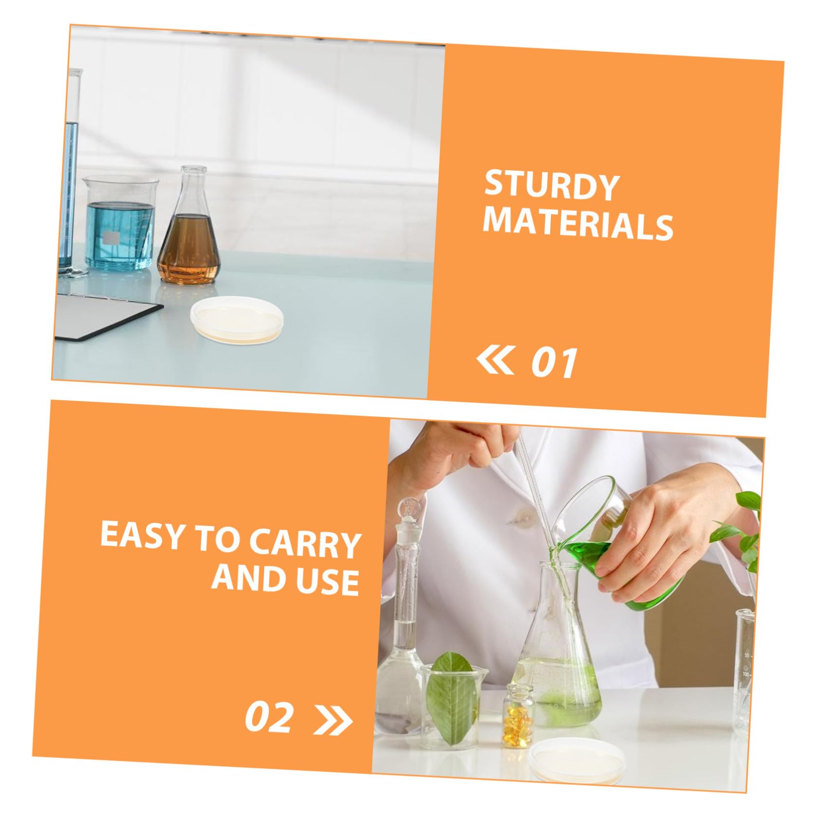 GANAZONO Placas de Petri Agar Nutritivo Pre-Vertido, 20 Piezas de Plástico Estéril de 9 CM para Experimentos Científicos y Almacenamiento de Muestras