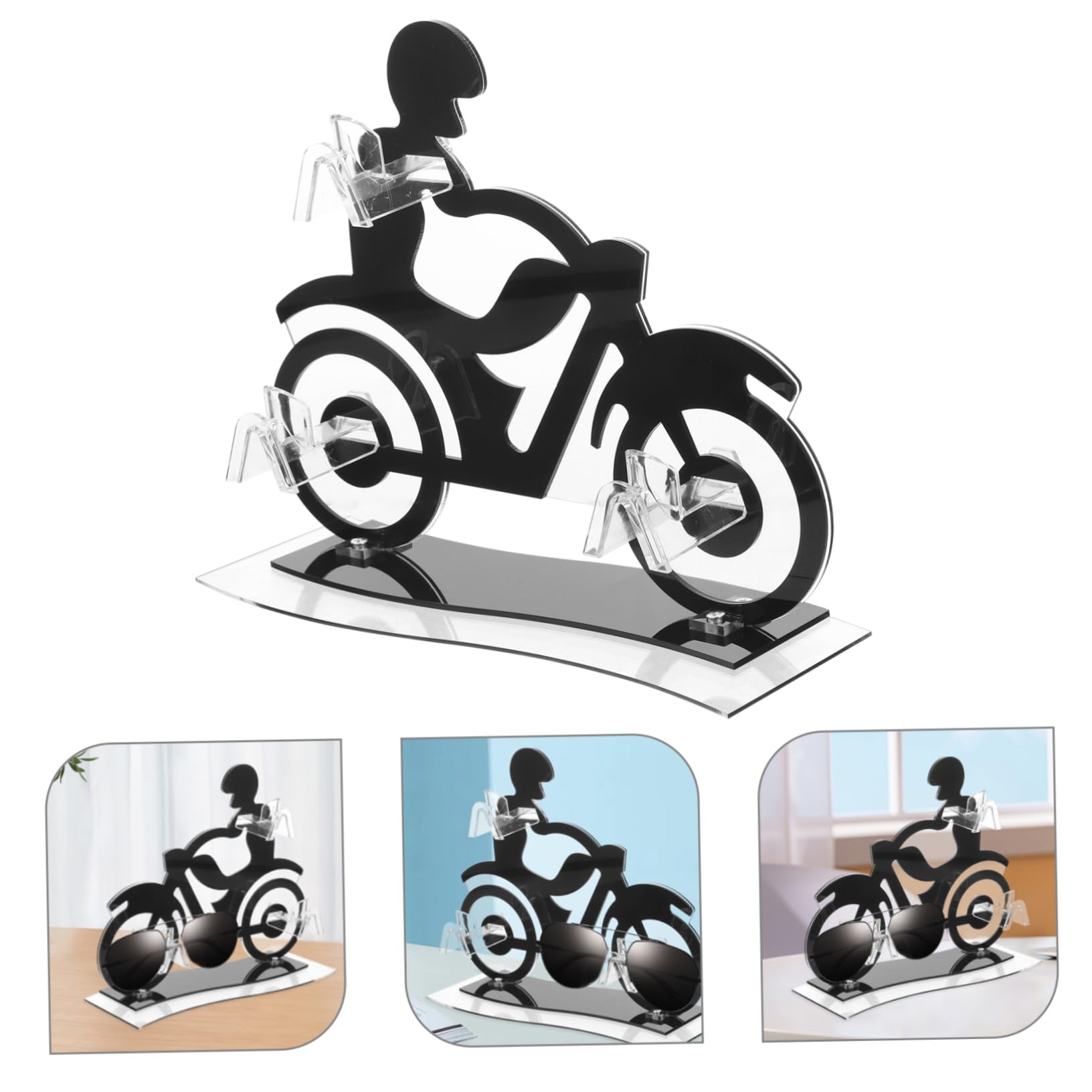 Alipis 2stücke Motorcycle Shaped Eyewear Display Rack Für Sonnenbrillen Und Brillen Stabiler Brillenständer Mit Kreativem Design Für Schaufenster Und Zuhause