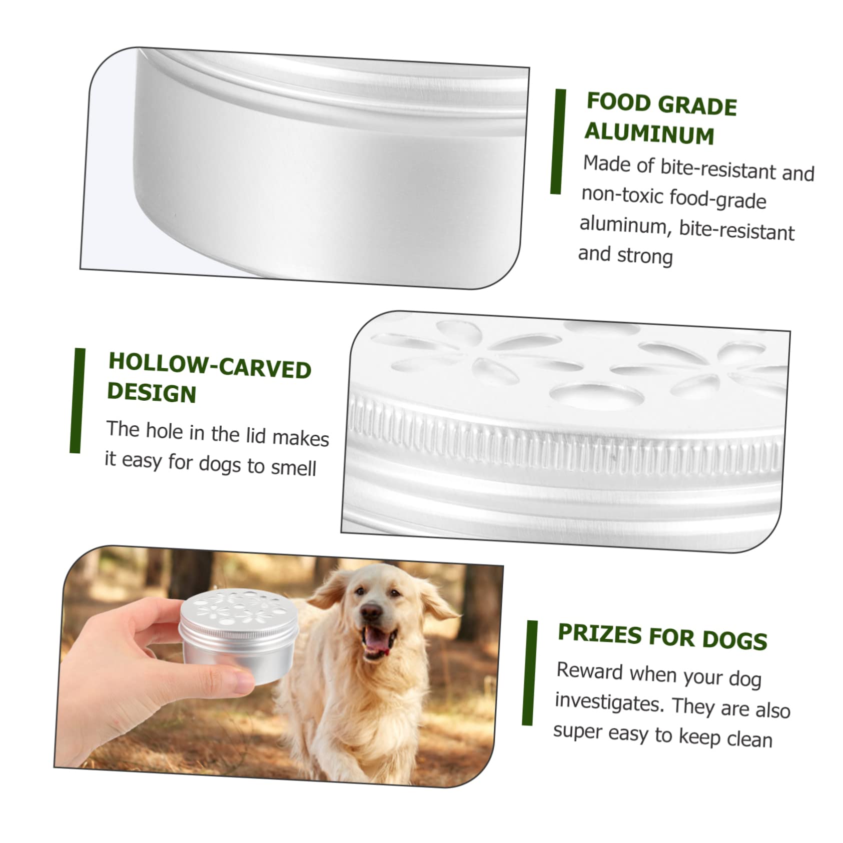 10piezas Cajas De Aluminio para Entrenamiento Olfativo Perros Portátiles y Seguras Accesorios para Estimular La Nariz Uso Entrenamiento Canino y Mejora del Olfato