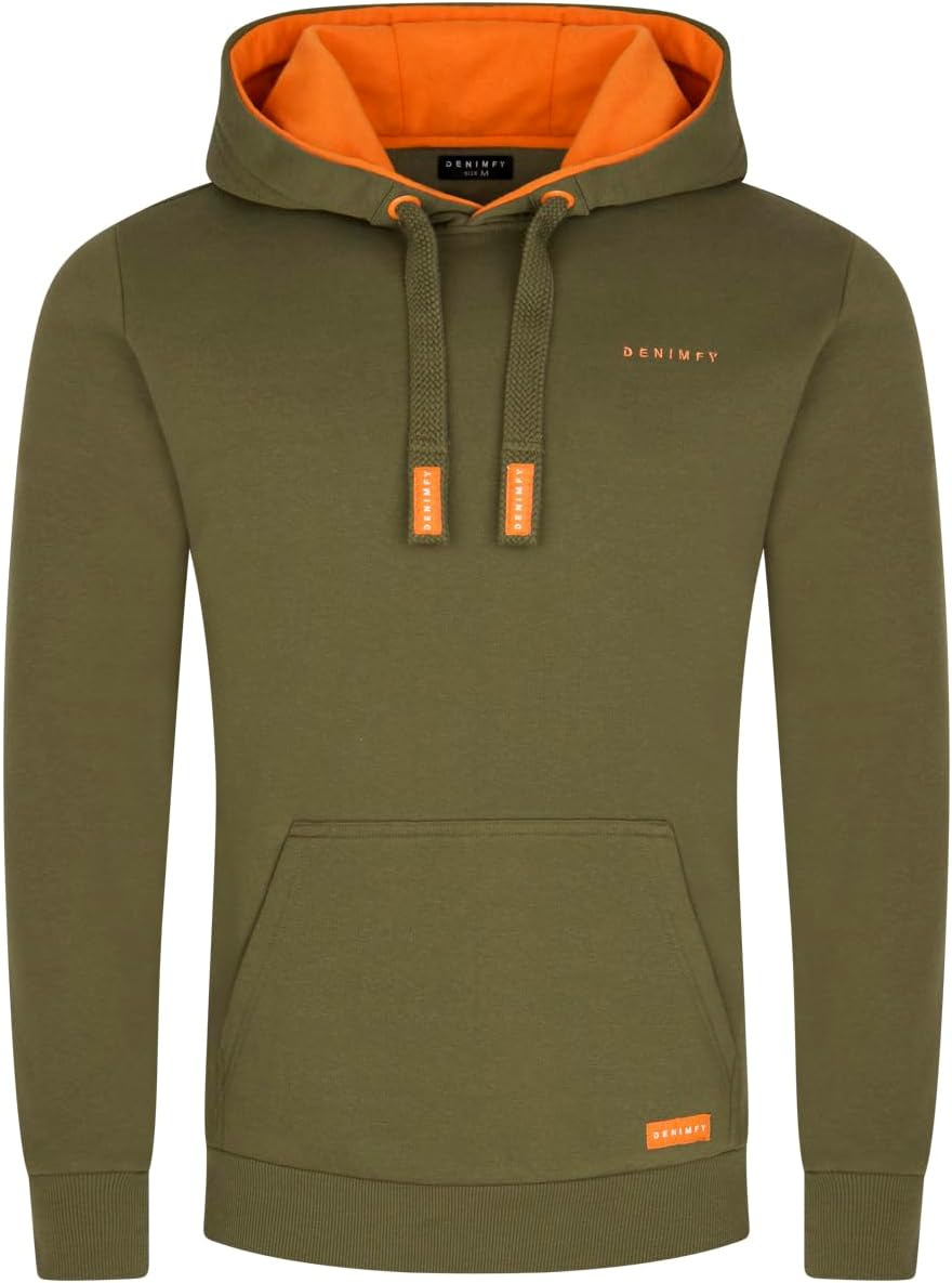 DENIMFY DFBenno Herren-Hoodie mit normaler Passform, Beige, Grau, Blau, Marineblau, Schwarz, SML, XL, XXL, 3XL, 4XL, 5XL