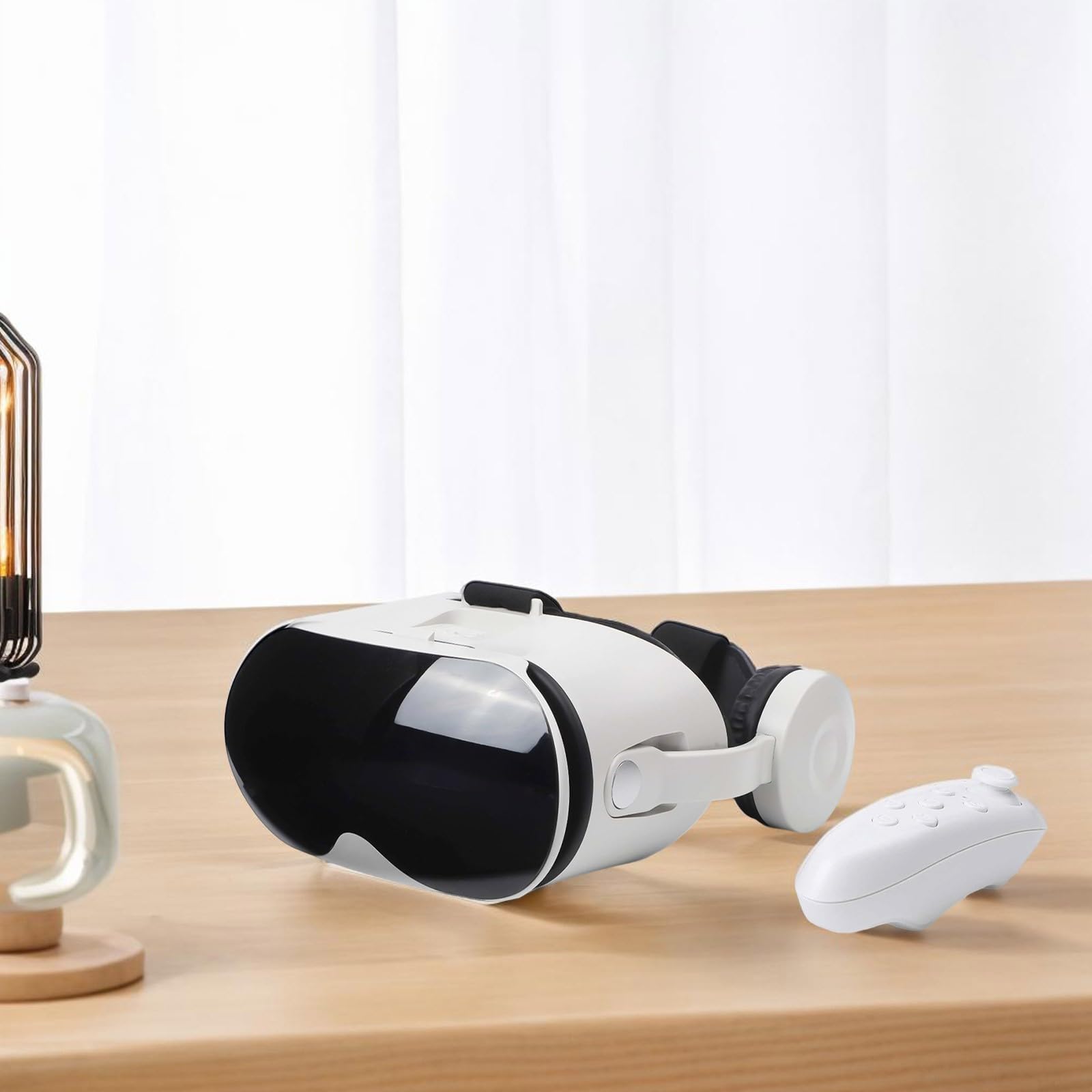 Visore per vr 3D con Cuffie Integrate per Smartphone per ios per android(White)
