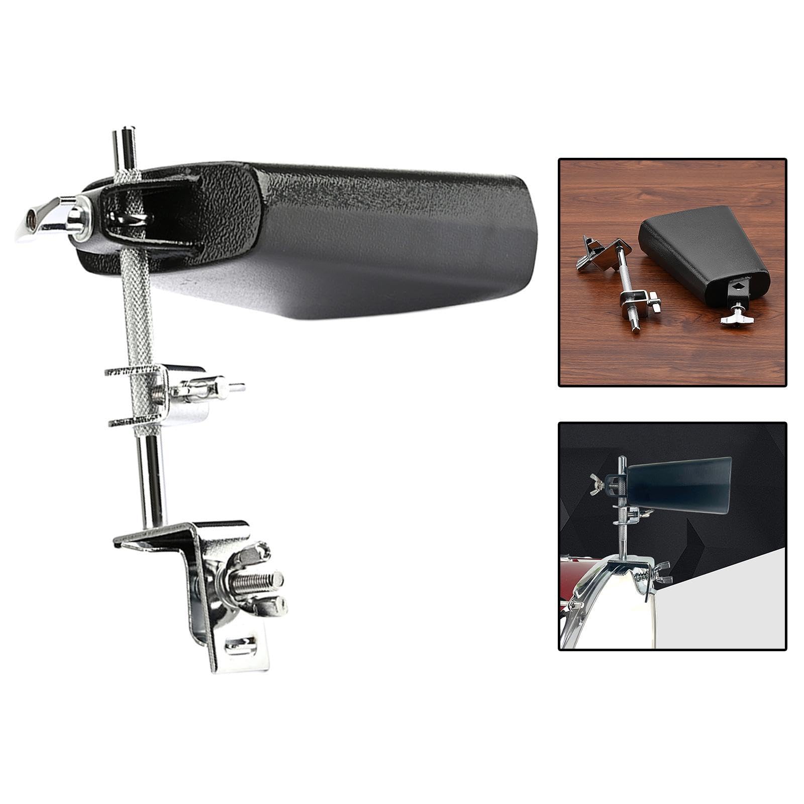 Supporto per campanaccio, accessorio per strumenti a percussione, in metallo, con eccellente livello di suono, regalo per gli amanti della musica jazz, aspetto e consistenza eleganti. Regalo a