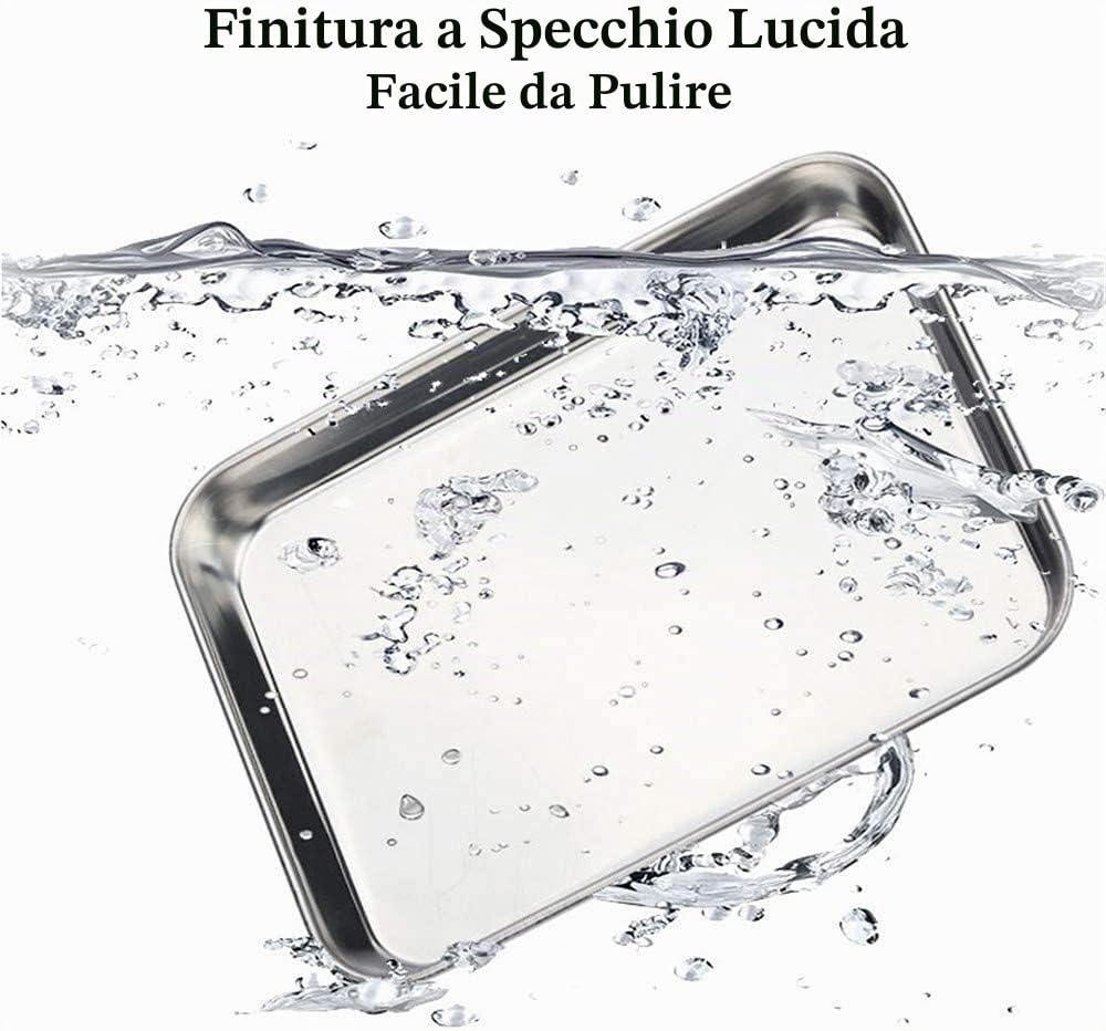 Yoassi Teglia da Forno con Griglia in Acciaio Inox, Rettangolare Vassoio con Manici, Antiaderente per Arrostire, Raffreddamento e Cottura per Dolci, Biscotti