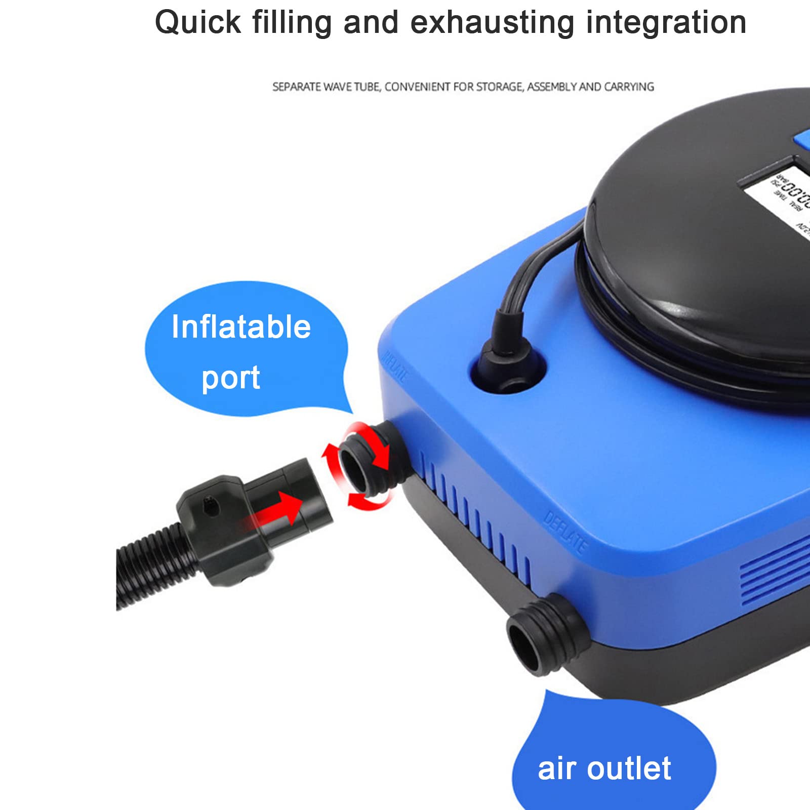 Sup de Alta presión - Bomba de Aire eléctrica con Sistema de enfriamiento Activo de 20 PSI Inflación Inteligente de Dos etapas y para Tabla de Paddle, Tienda Inflable, Barcos, Piscina