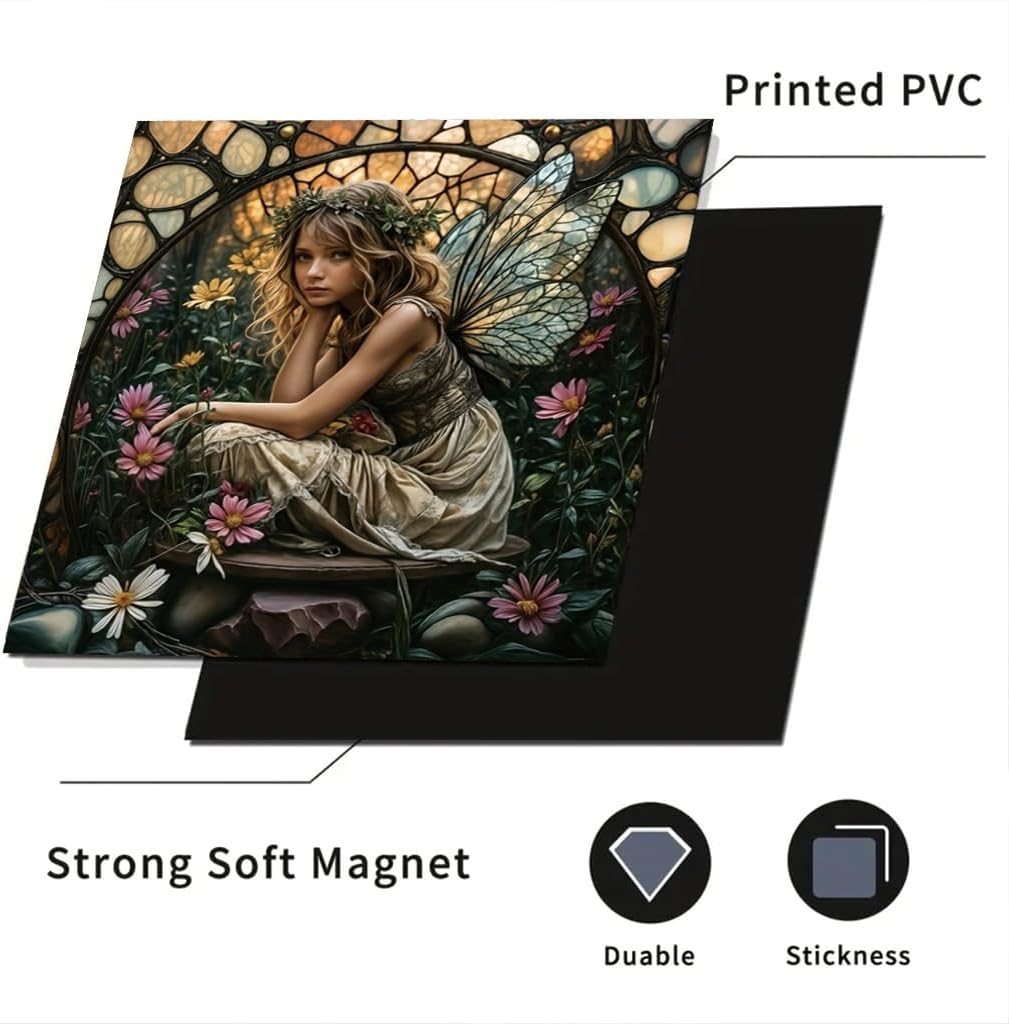 2D Flat Fairy Garden Dishwasher Magnetic Cover Fantasy Flower Fairy Appliance Panel Magnet for Dishwasher Refrigerator Washer Enchanted Cottage Kitchen Decor 23x26 Inch image 5