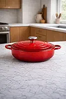 Caçarola Indução 26cm, Antiaderente com Tampa, Panela Cerâmica, Revestimento Premium, Compatível com Fogão Indução, Gás, Elétrico e Vitrocerâmico, Alta Durabilidade, Vermelho