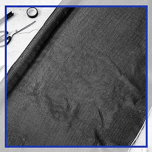Image of Jecery 6 ft x 50 inch Carbon Fiber Fabric Roll Pure Fabric Carbon Fiber Sheet 2 x 2 Twill Weave 3k /220g for Cars for Structural Reinforcement on Concrete Walls, Basements, Boats (Black)