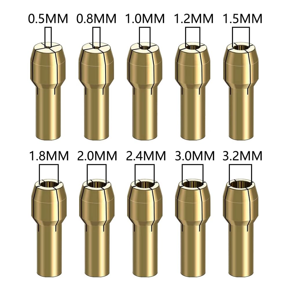 16 Pièces Mandrin à Pinces Pour Outils Rotatifs - 4486 + Pinces Laiton 0,5-3,2mm - Compatible 4000, 3000...