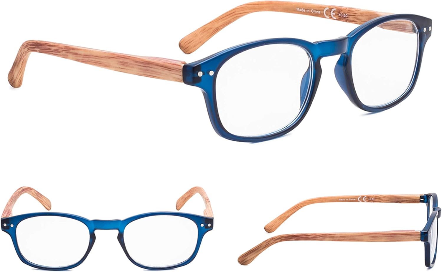 5-pack Wood-look Arms Reading Glasses Include Sunshine Readers for Women and Men