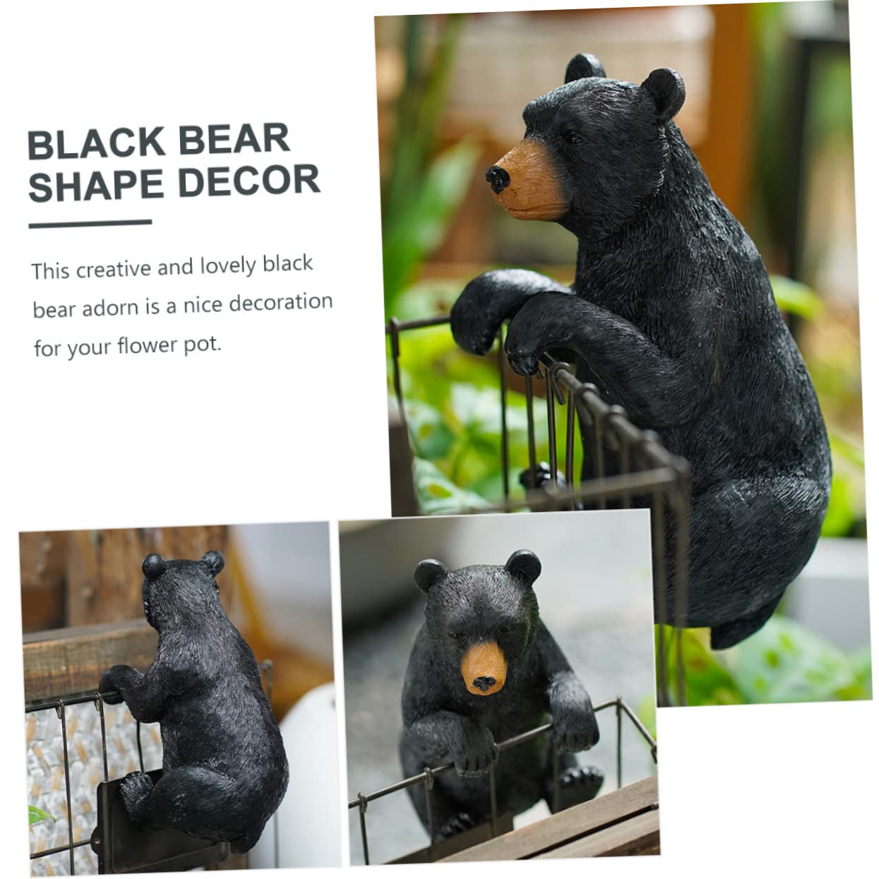 Decorazione Da Giardino Con Statuetta Di Orso Nero Ornamento Per Vasi Da Fiori Per Occasioni Speciali