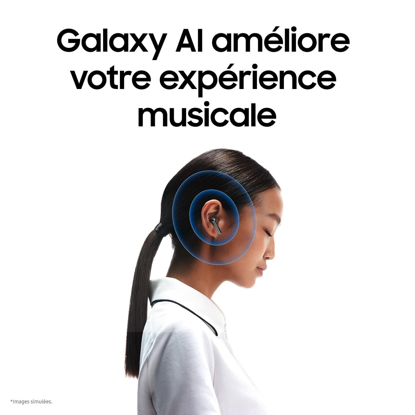 Samsung Galaxy Buds3, Écouteurs sans Fil, Réduction Active de Bruit, Bluetooth, Blanc, Audio 360, Galaxy AI, Chargeur Secteur Inclus, (Version FR) [Exclusivité Amazon]