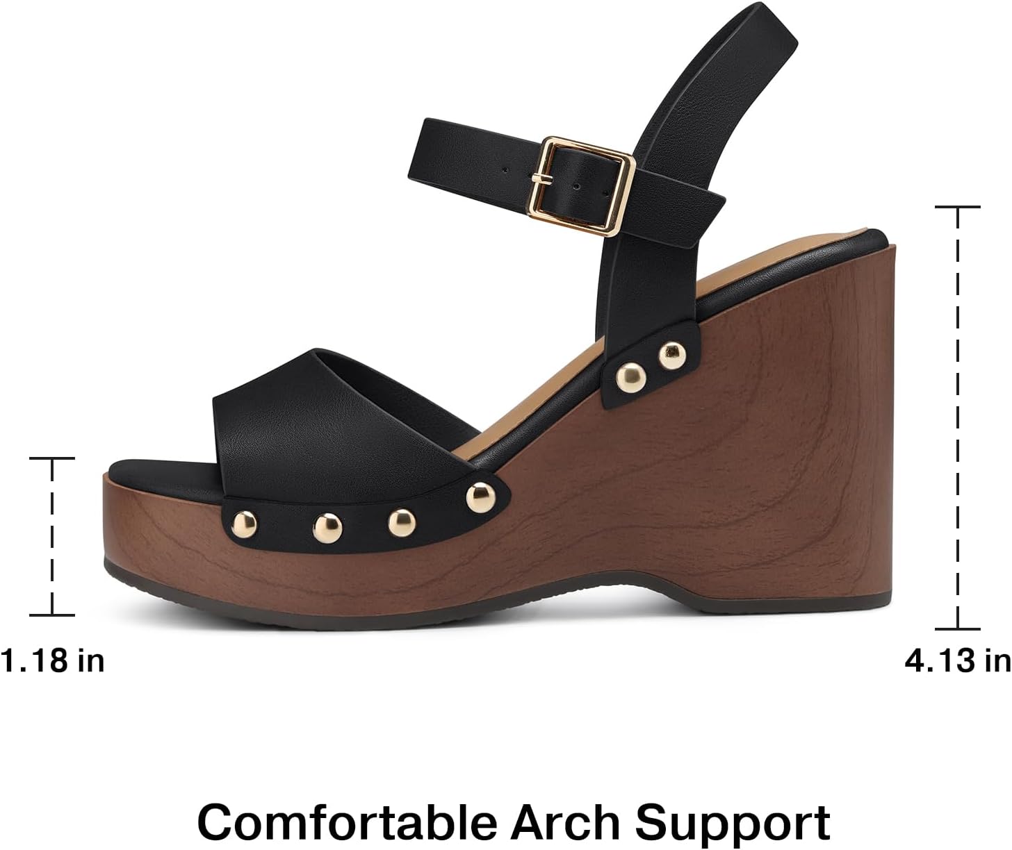 TEMOFON Wedge Sandals for Women Comfortable: High Heel Platform Sandal image 4