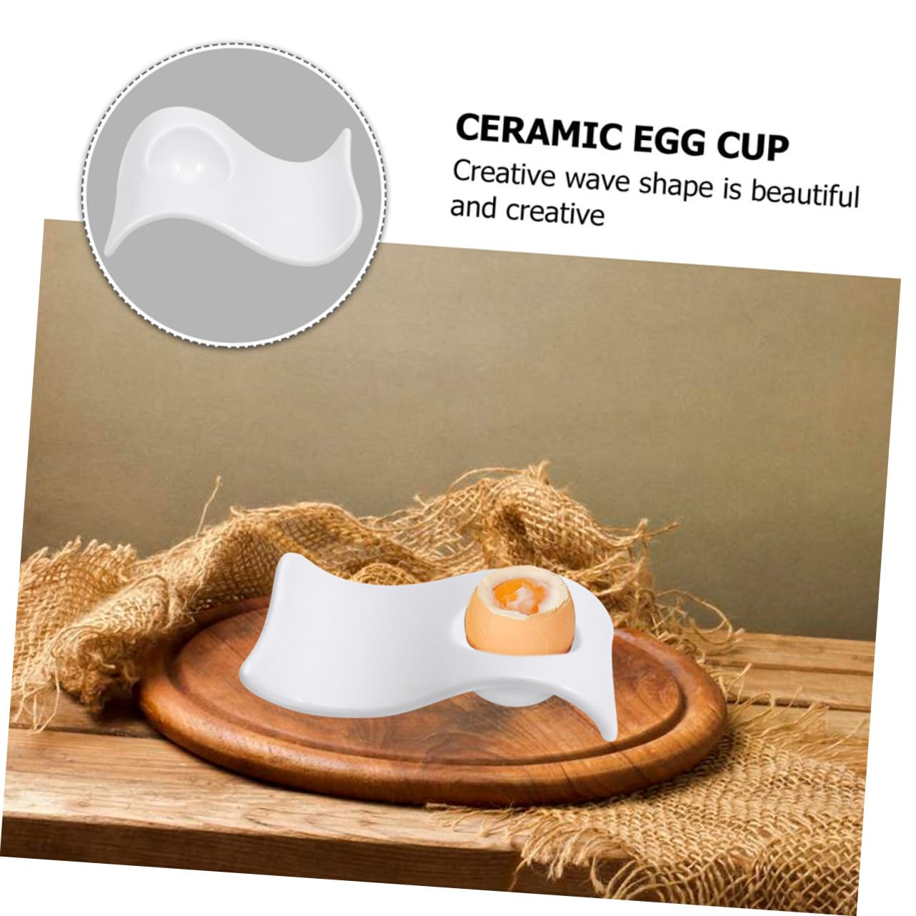 Cabilock Coquetiers en Céramique Blancs, Lot de 6 Pièces, pour Œufs | Assiettes de Table Modernes et Élégantes, Faciles à Nettoyer, pour Mini Amuse-bouches
