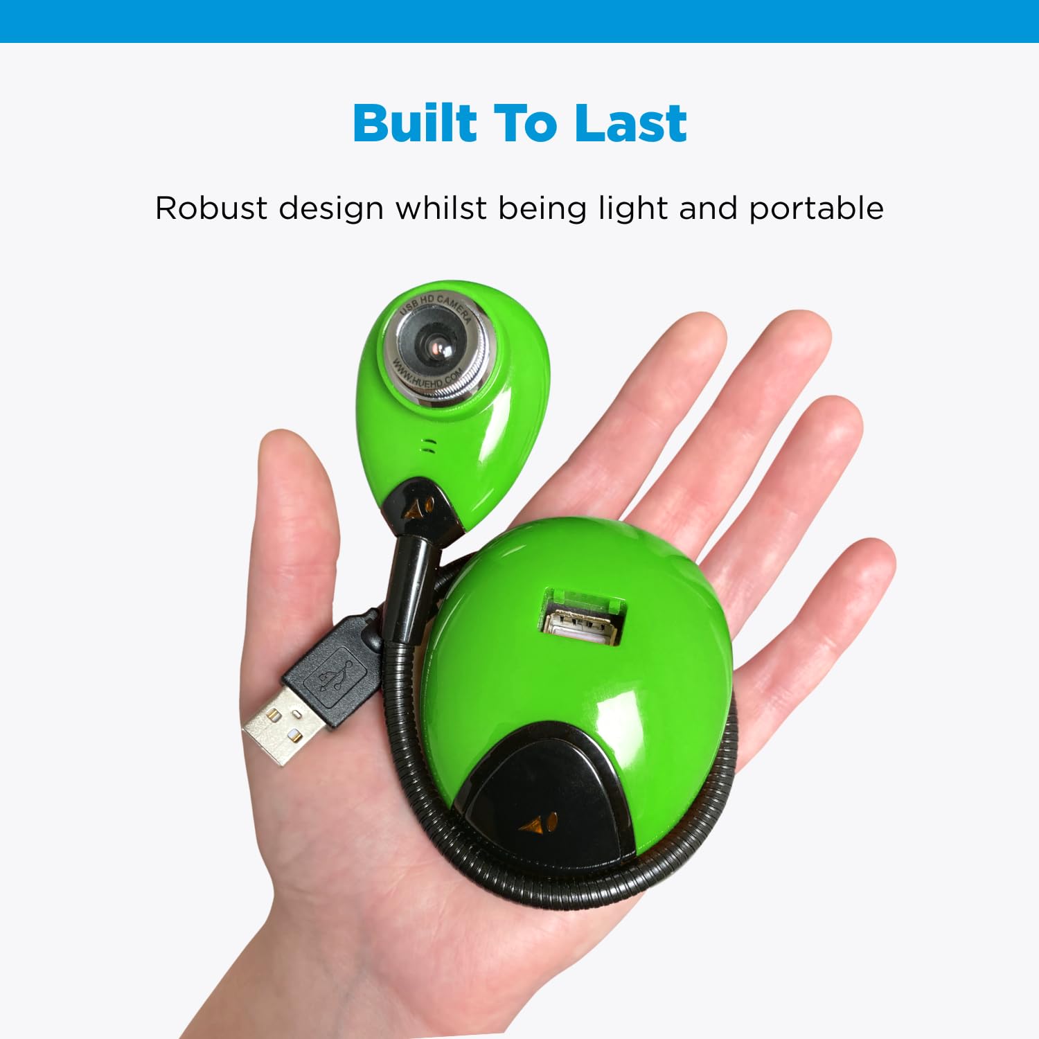 HUE HD : Caméra USB et Visualiseur Portable (Vert) avec Étui de Transport